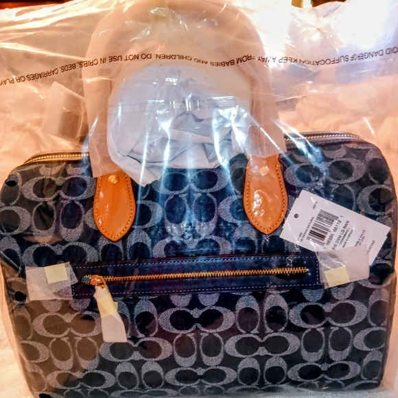 Coach Large Rowan Signature Canvas Satchel Still In Plastic - Picture 5 of 6